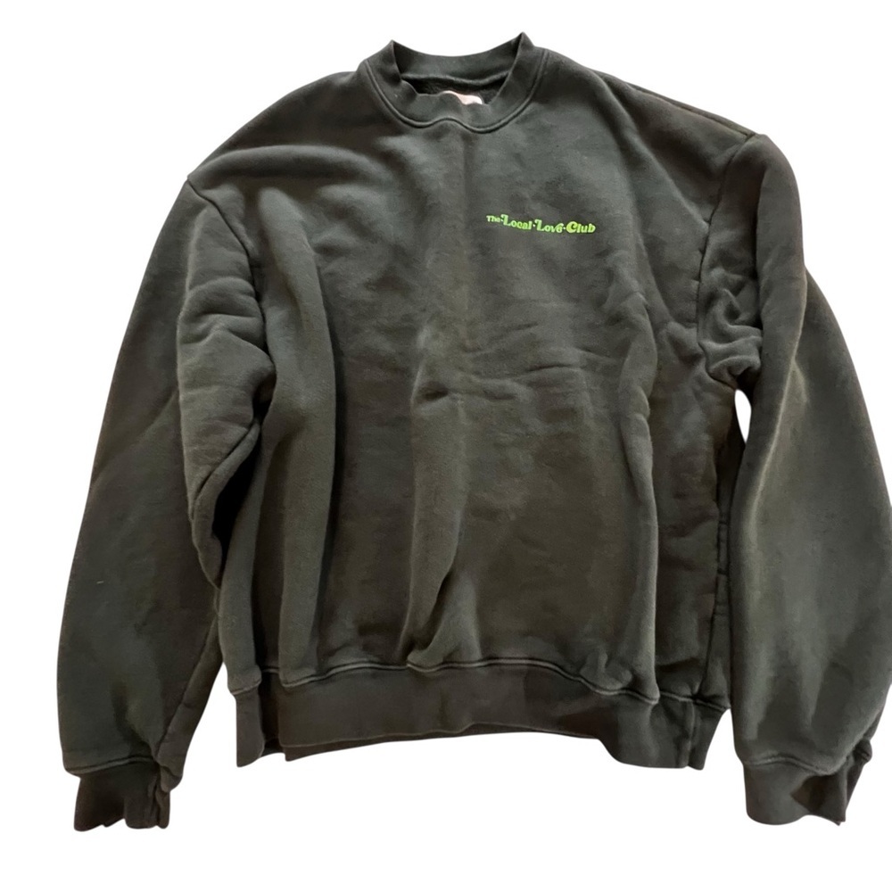 The Local Love Club Aura Crewneck Sweatshirt Green pullover Graphic Small - Picture 7 of 12